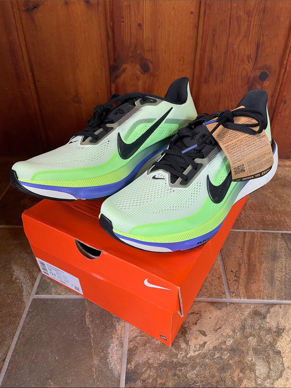 Nike Men’s Air Zoom Pegasus 42- Neon Green/Black with Blue Accent
